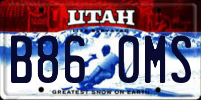 UT license plate B860MS