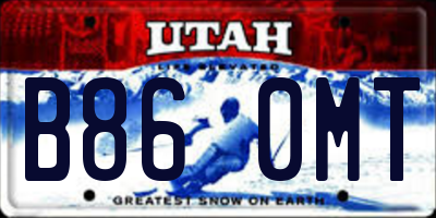 UT license plate B860MT