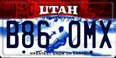 UT license plate B860MX
