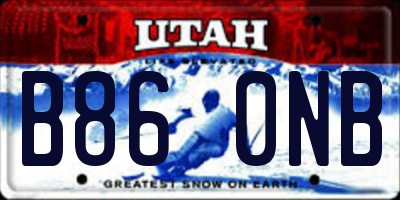 UT license plate B860NB