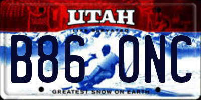 UT license plate B860NC