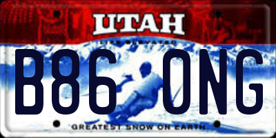 UT license plate B860NG