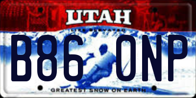 UT license plate B860NP
