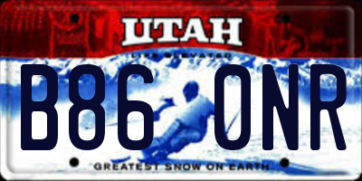 UT license plate B860NR