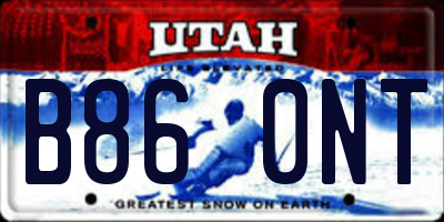 UT license plate B860NT