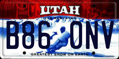 UT license plate B860NV
