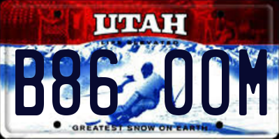 UT license plate B860OM