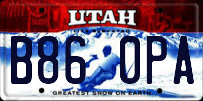 UT license plate B860PA