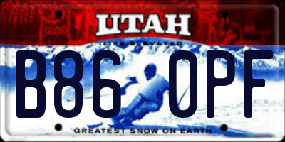 UT license plate B860PF