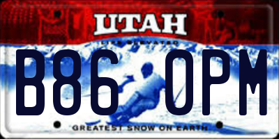 UT license plate B860PM