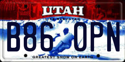 UT license plate B860PN