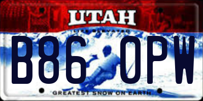 UT license plate B860PW