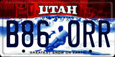 UT license plate B860RR