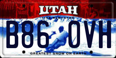 UT license plate B860VH