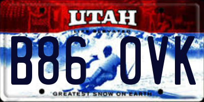 UT license plate B860VK