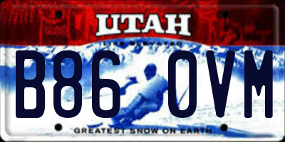 UT license plate B860VM