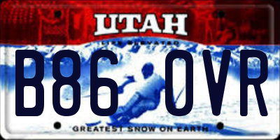 UT license plate B860VR