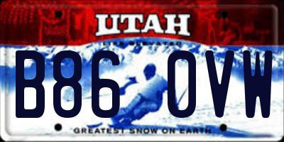 UT license plate B860VW