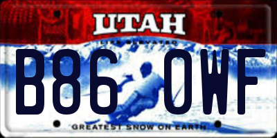 UT license plate B860WF
