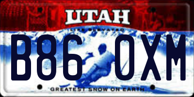 UT license plate B860XM