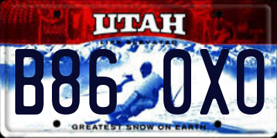 UT license plate B860XO