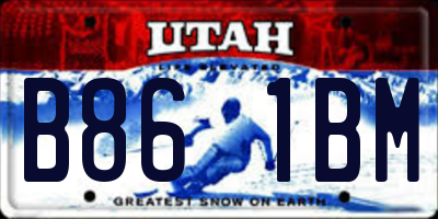UT license plate B861BM