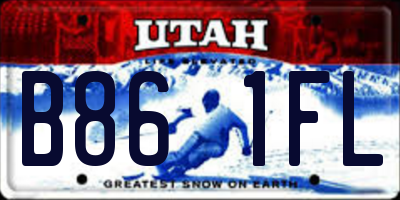 UT license plate B861FL