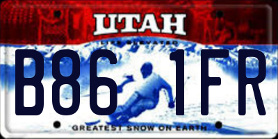 UT license plate B861FR