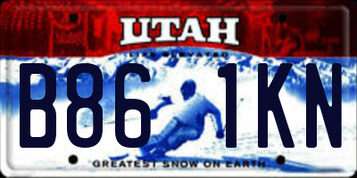 UT license plate B861KN