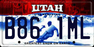 UT license plate B861ML