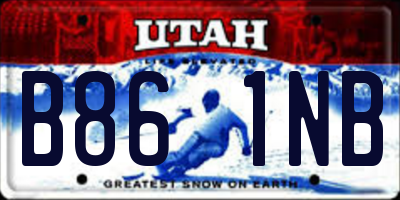 UT license plate B861NB