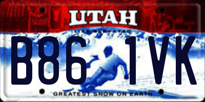 UT license plate B861VK