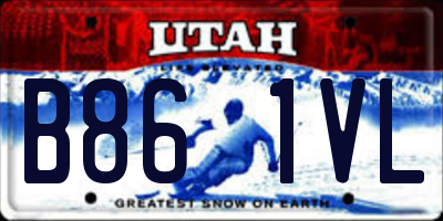 UT license plate B861VL