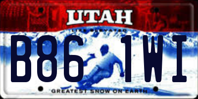 UT license plate B861WI