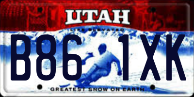 UT license plate B861XK