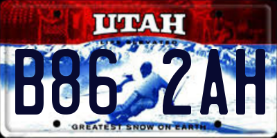 UT license plate B862AH