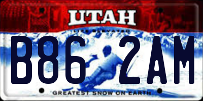 UT license plate B862AM