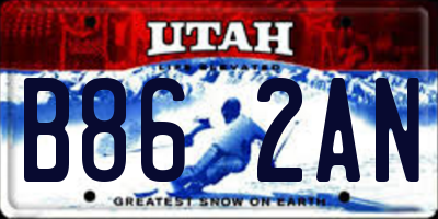 UT license plate B862AN