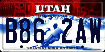 UT license plate B862AW