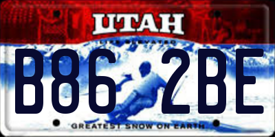 UT license plate B862BE