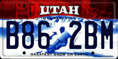 UT license plate B862BM
