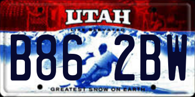 UT license plate B862BW