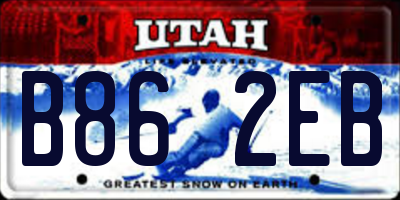 UT license plate B862EB