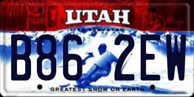 UT license plate B862EW