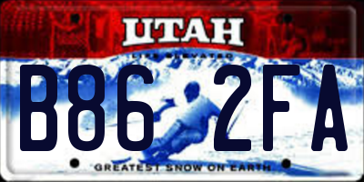 UT license plate B862FA