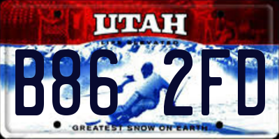 UT license plate B862FD