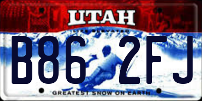 UT license plate B862FJ