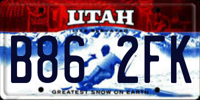 UT license plate B862FK