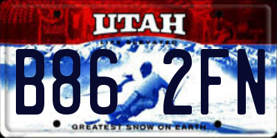 UT license plate B862FN