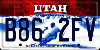 UT license plate B862FV